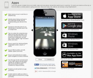 FlightRadar24 mobile applications
